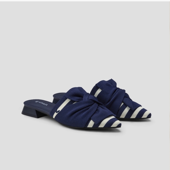 Vivaia Yaffa Navy And White Striped Flat